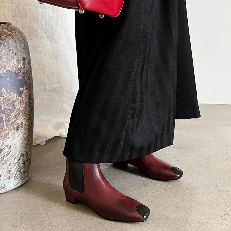 Redmond Square-Toe Leather Boots