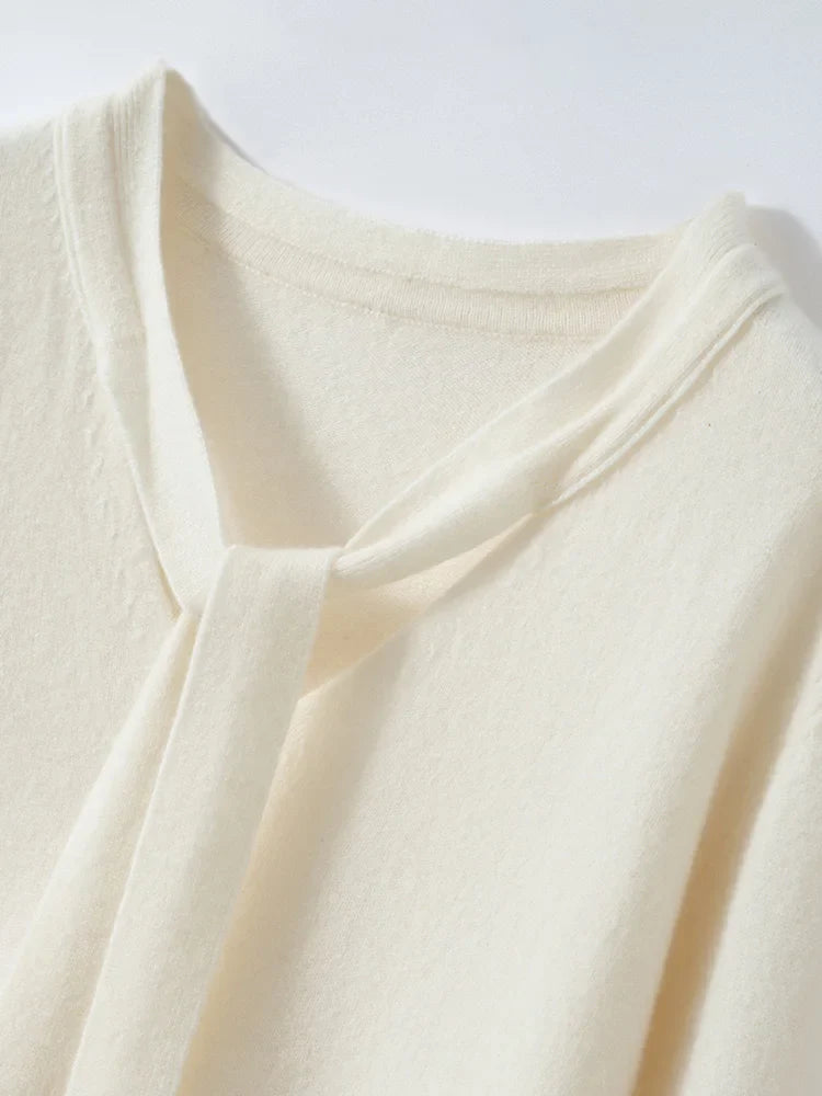 Selene Scarf-Collar Cashmere Pullover