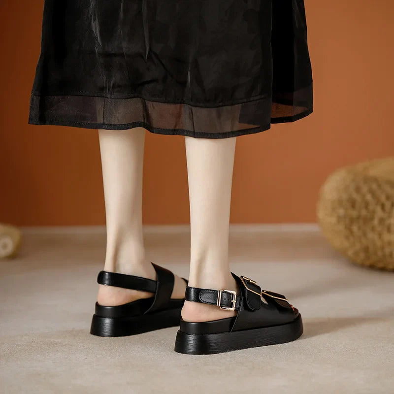 Italian Leather Platform Sandal