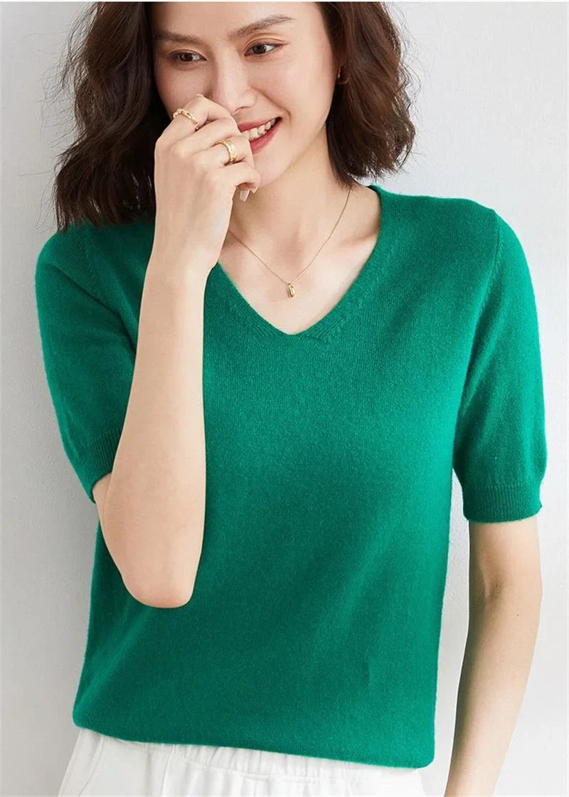 Elysian V-Neck Knit Top