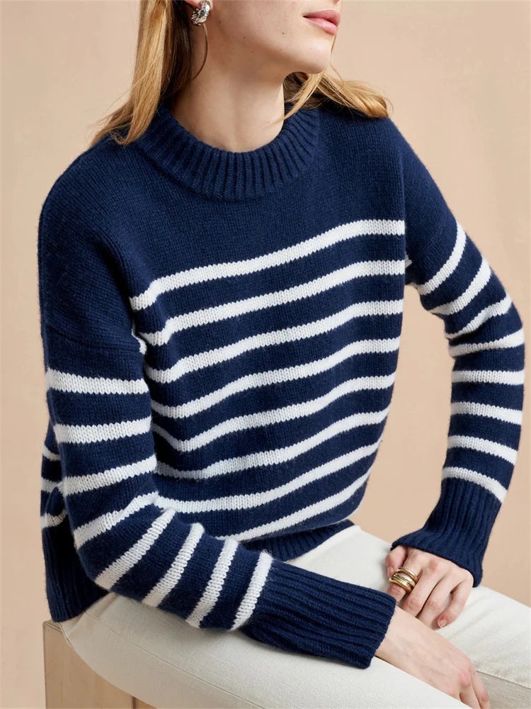 Mariner’s Striped Cotton Pullover Spring Sweater