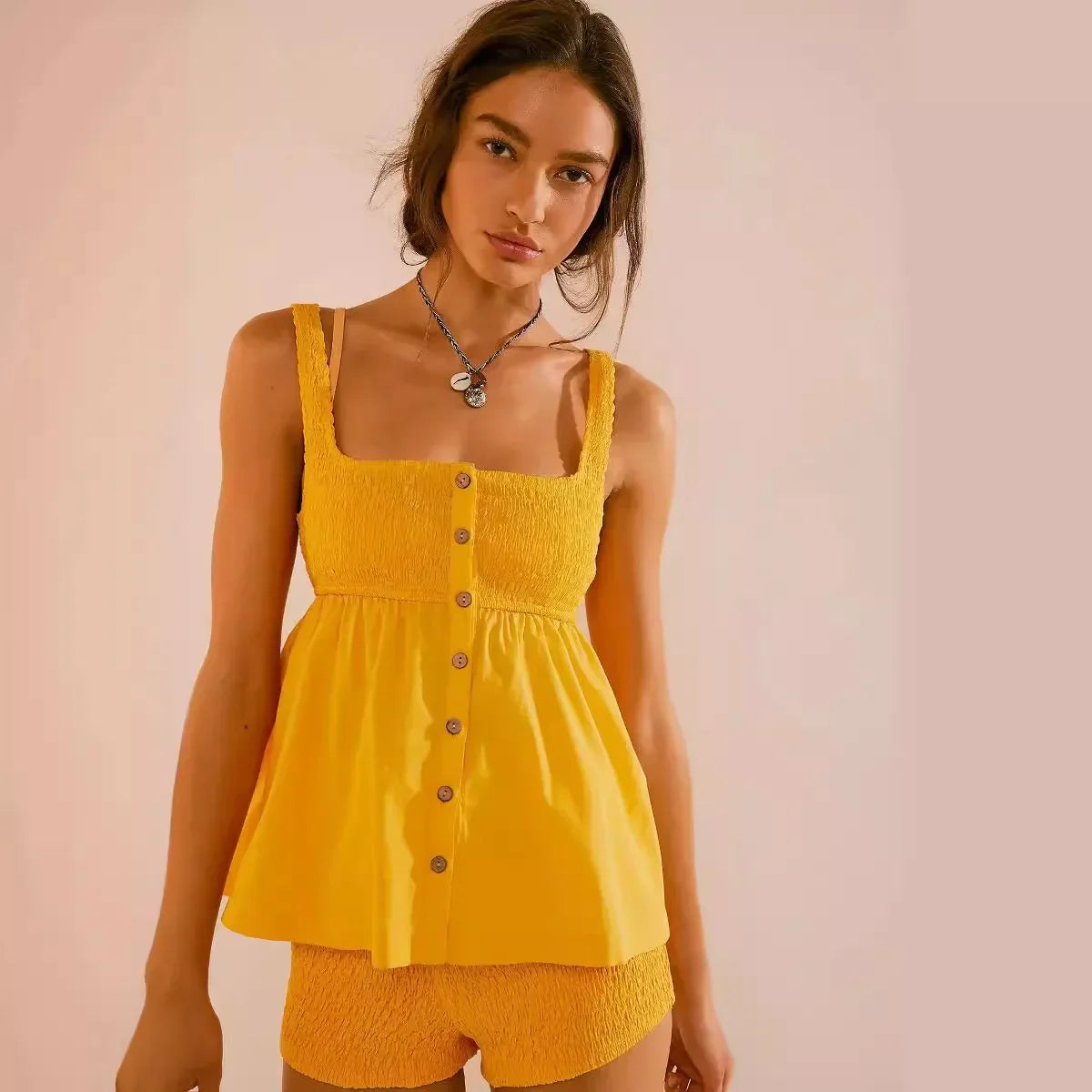 Lissara Buttoned Smock Set