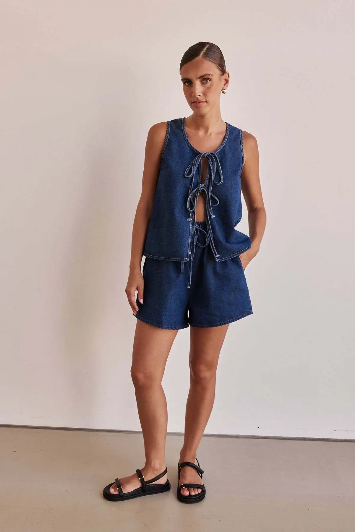 Doretta Denim Tie Set
