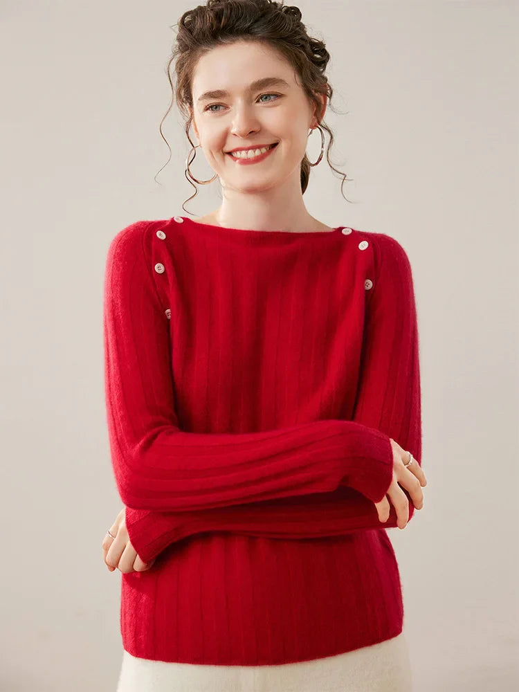 Maribel Buttoned Cashmere Sweater