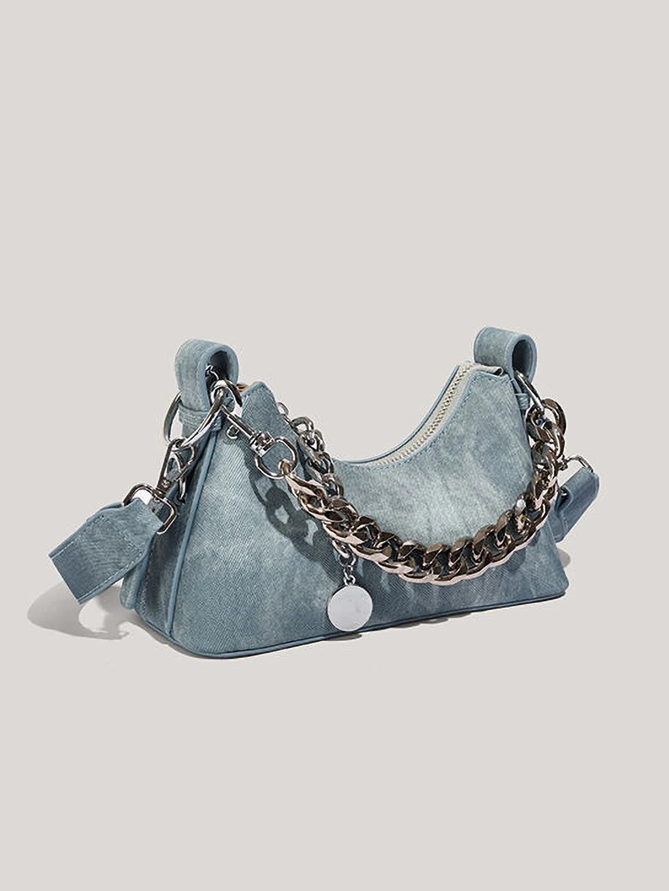 Céleste Denim Chain Bag