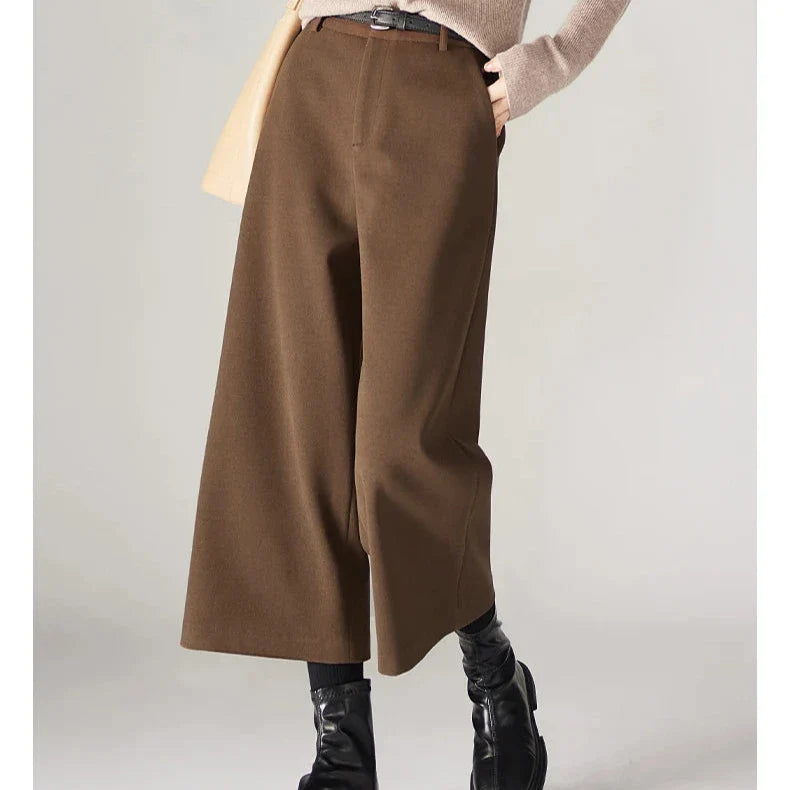Autumn Woolen Wide Leg Pants