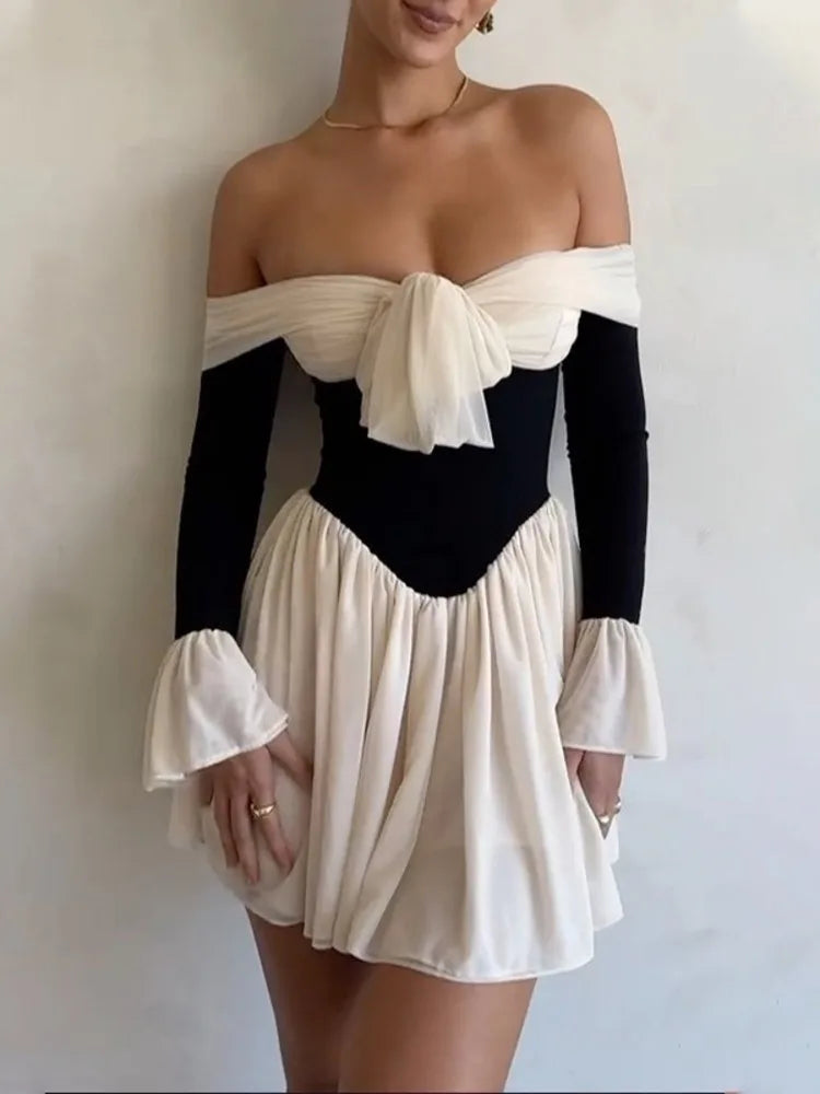 Bardot Lacceti Women's Off-Shoulder Corset Contrast Mini Dress