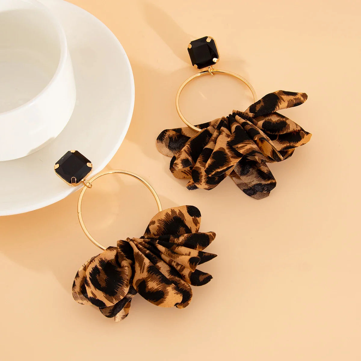 Leopard Pendant Earrings
