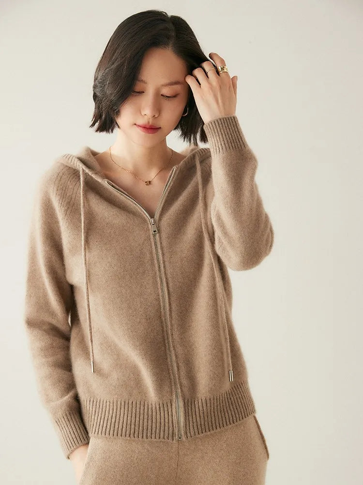 Glädje Classic Cashmere Zipup Hoodie
