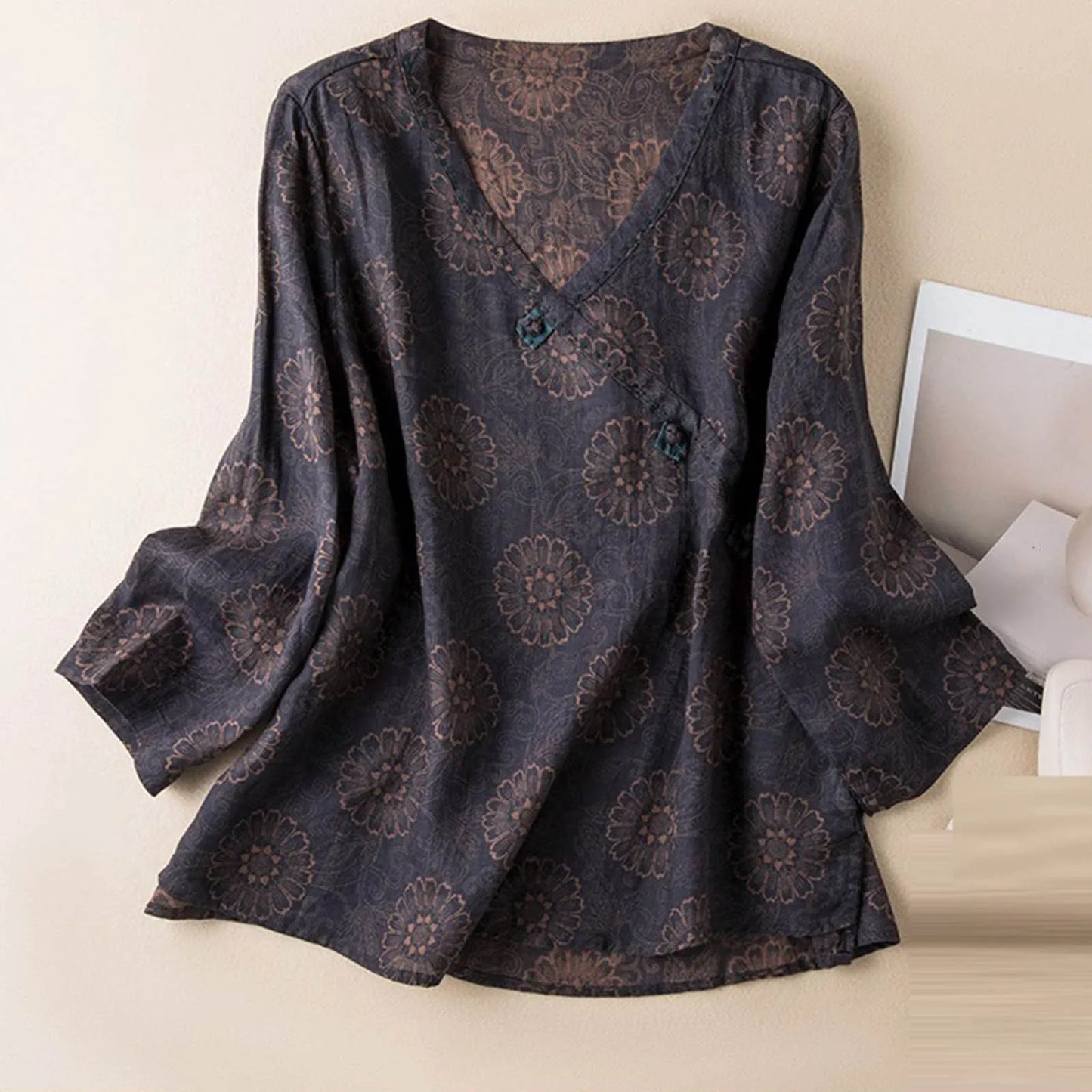 Kaien Crosswrap Linen Blouse
