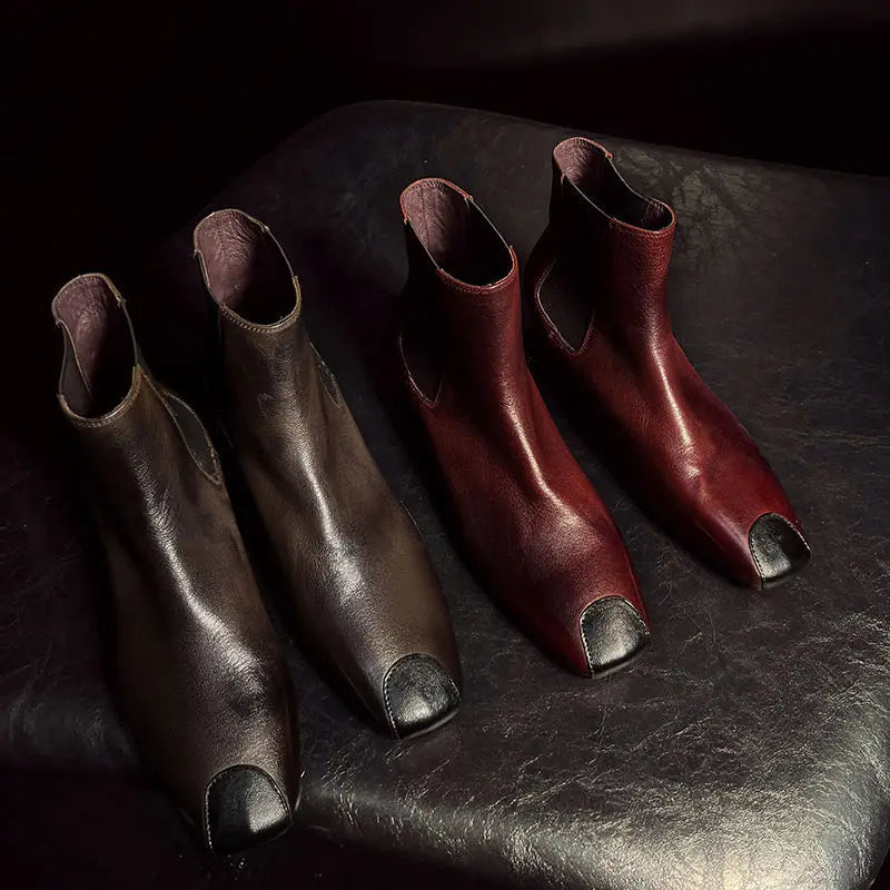 Redmond Square-Toe Leather Boots