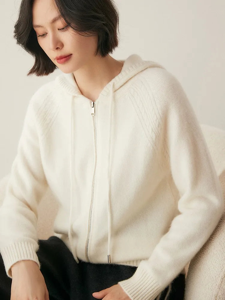 Glädje Classic Cashmere Zipup Hoodie