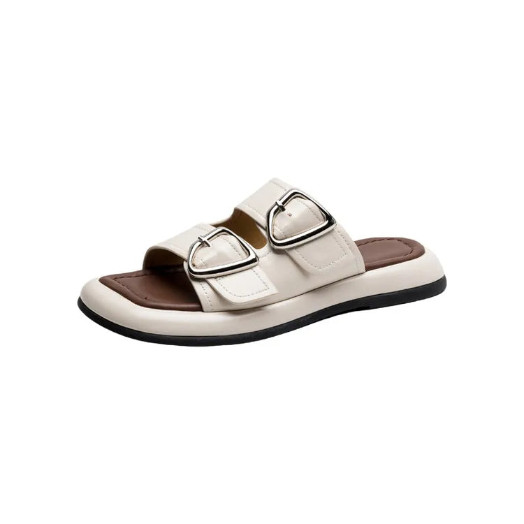 Selma Twin-Buckle Slide Sandals