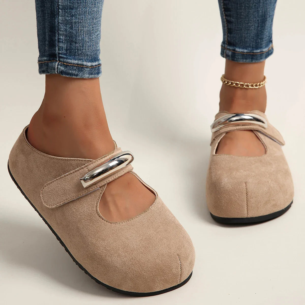 Marlowe Suede Buckle Mules