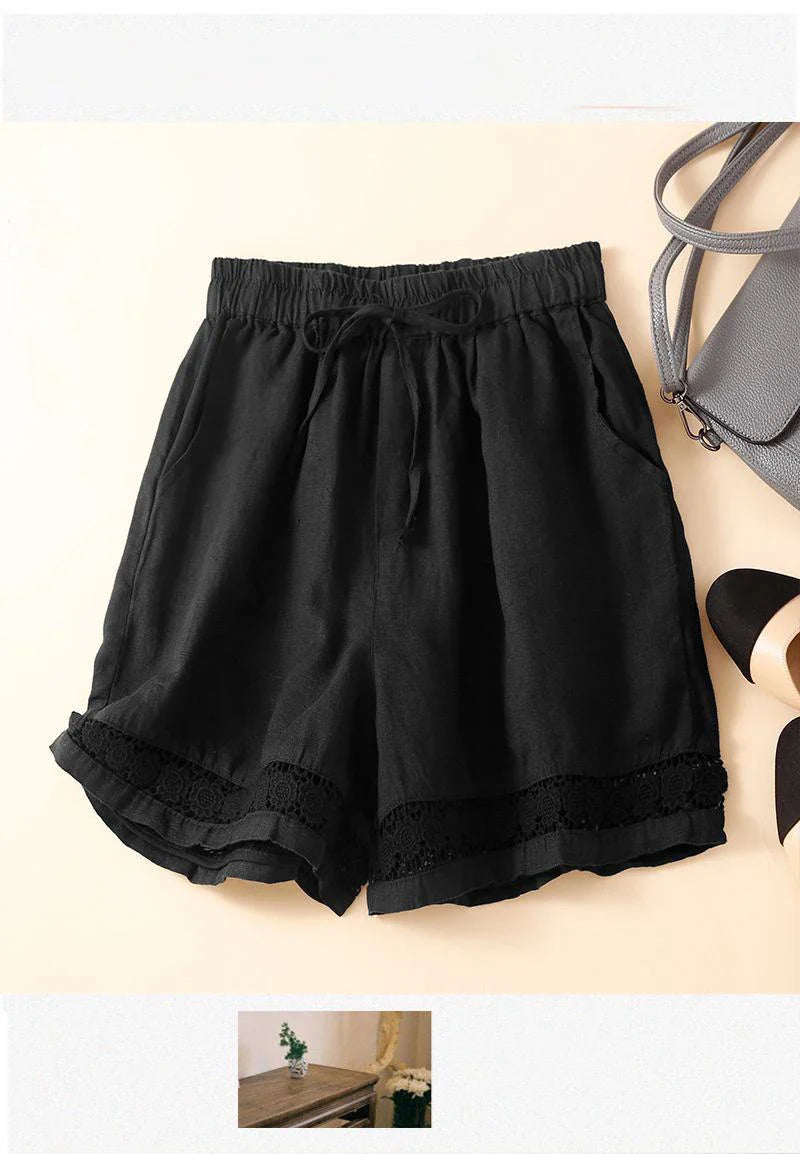 Lenora Embroidered Linen Shorts
