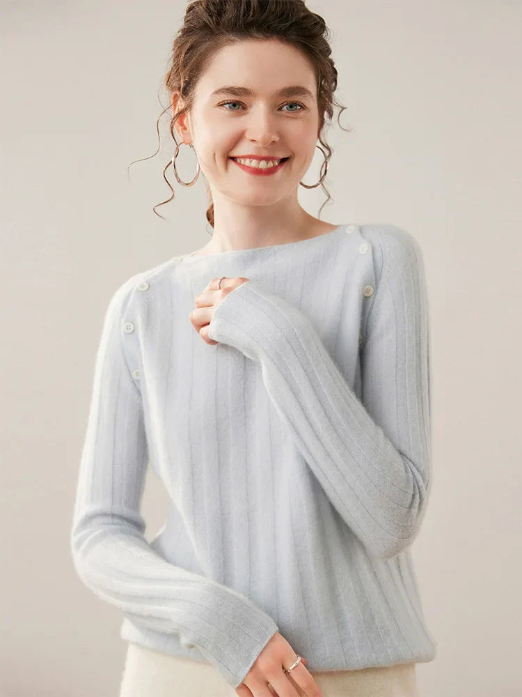 Maribel Buttoned Cashmere Sweater