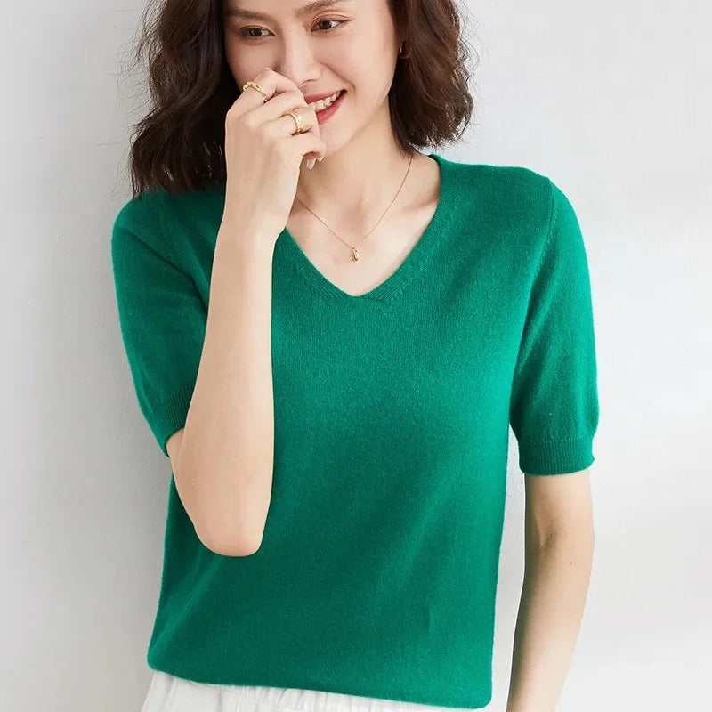 Elysian V-Neck Knit Top