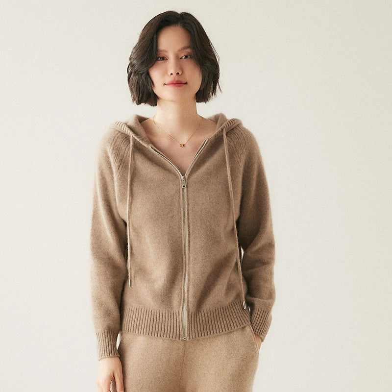 Glädje Classic Cashmere Zipup Hoodie