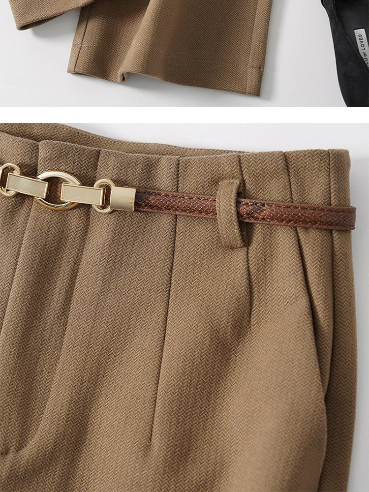 Milano Wide Leg Wool Trousers