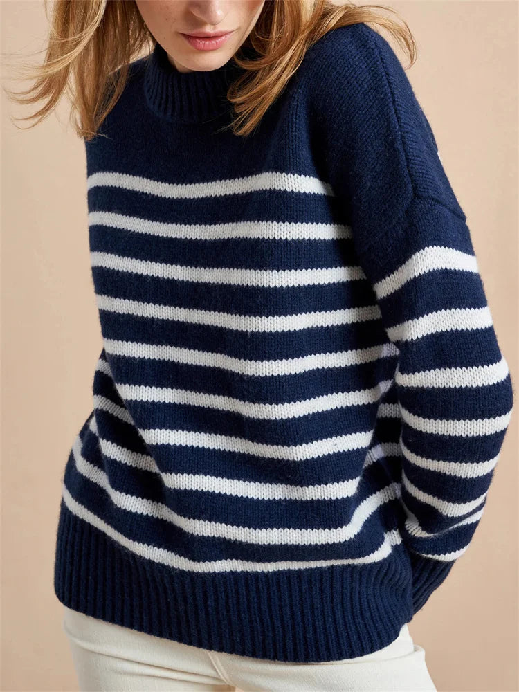 Mariner’s Striped Cotton Pullover Spring Sweater