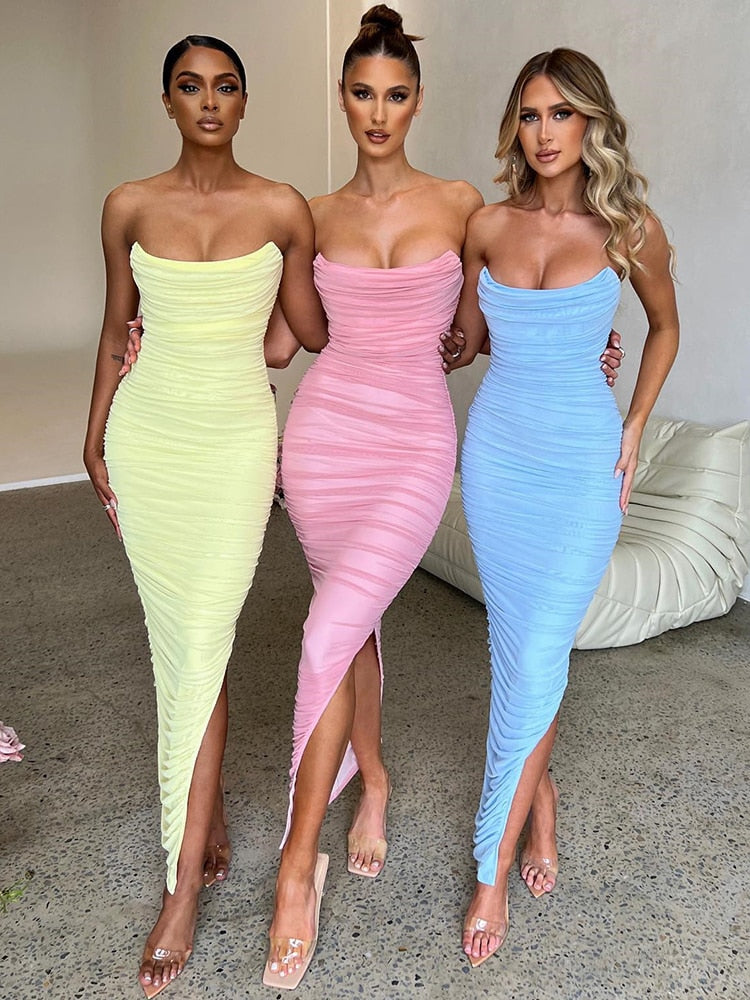Strapless maxi dress