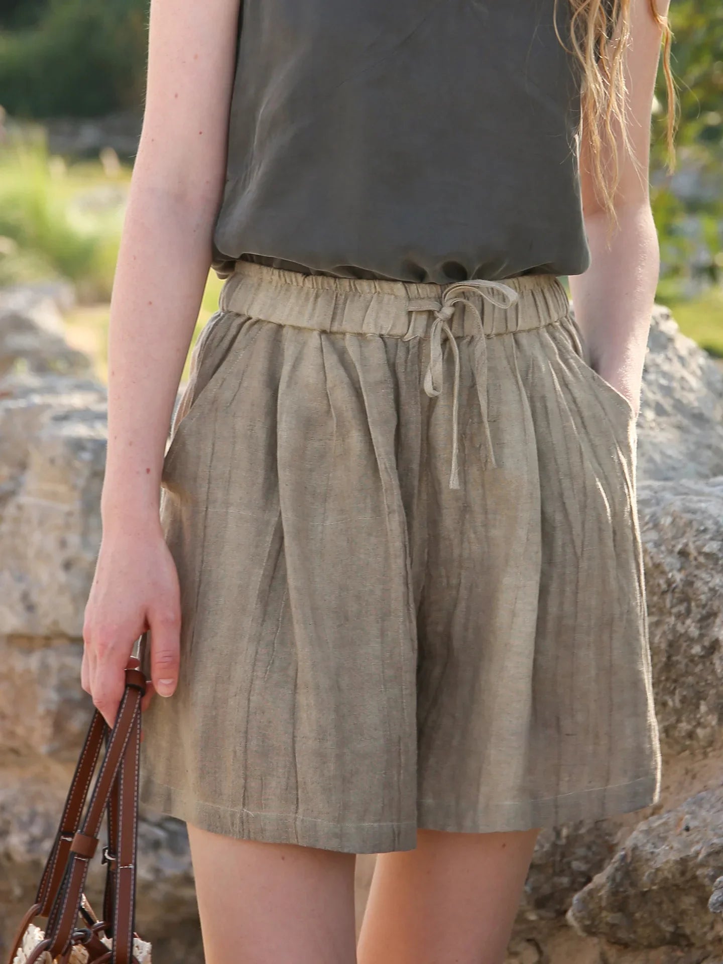 Olivia 100% Linen Summer Shorts