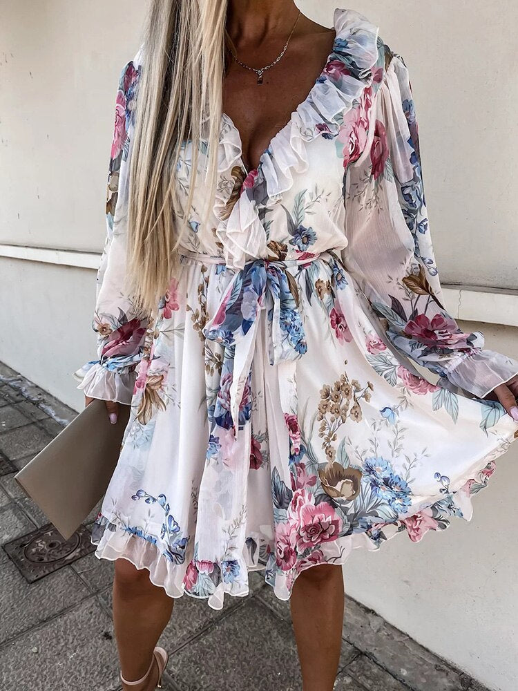 Dress with floral pattern