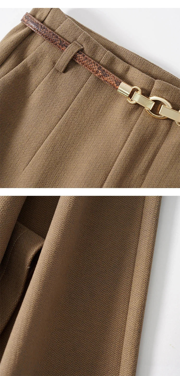 Milano Wide Leg Wool Trousers