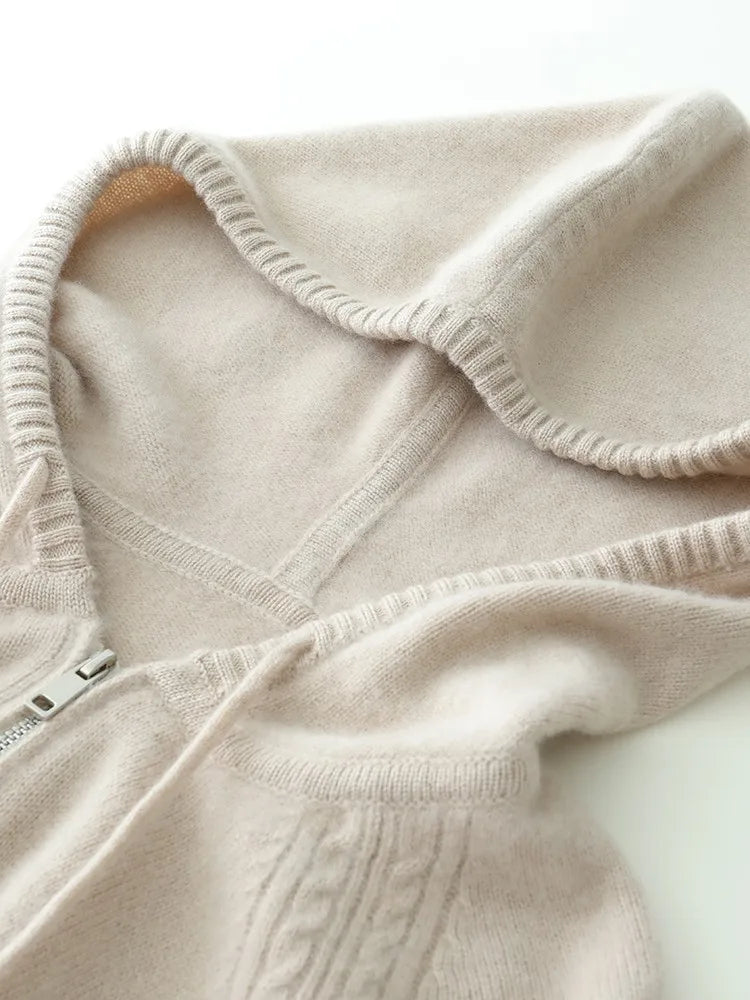 Glädje Classic Cashmere Zipup Hoodie