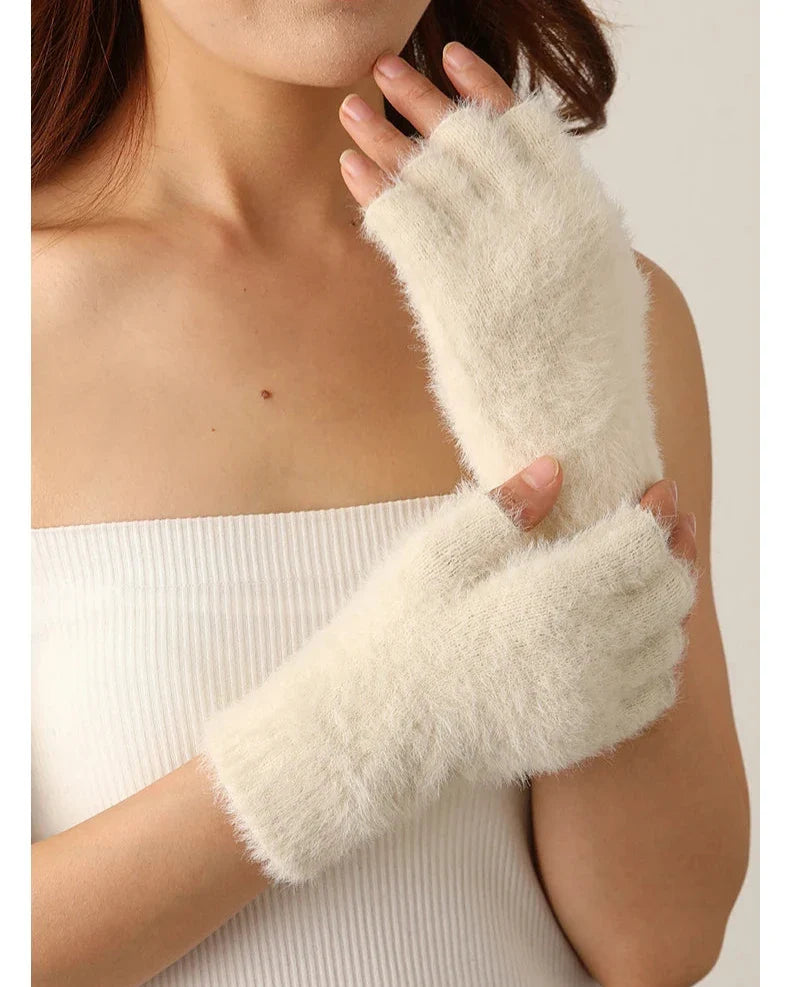 Winter Mink Fingerless gloves