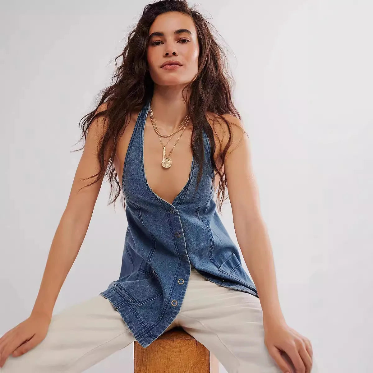 Alenza Deep Denim Halter