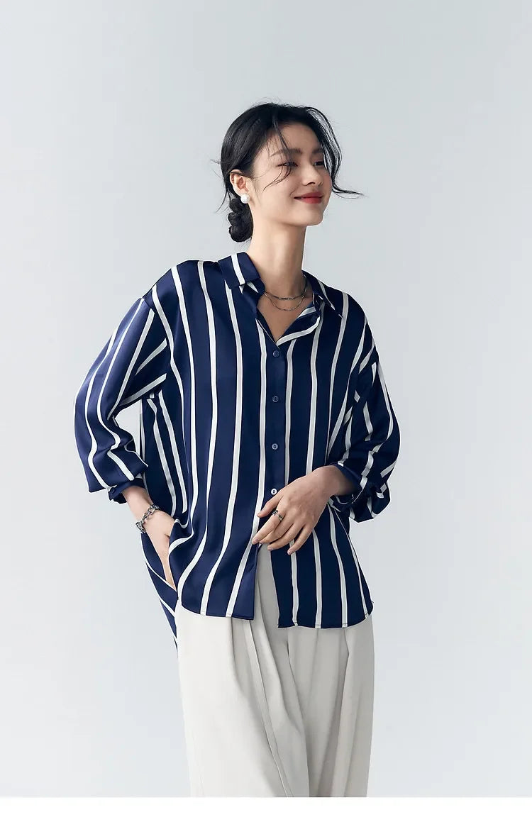 Maren Stripe Satin Blouse