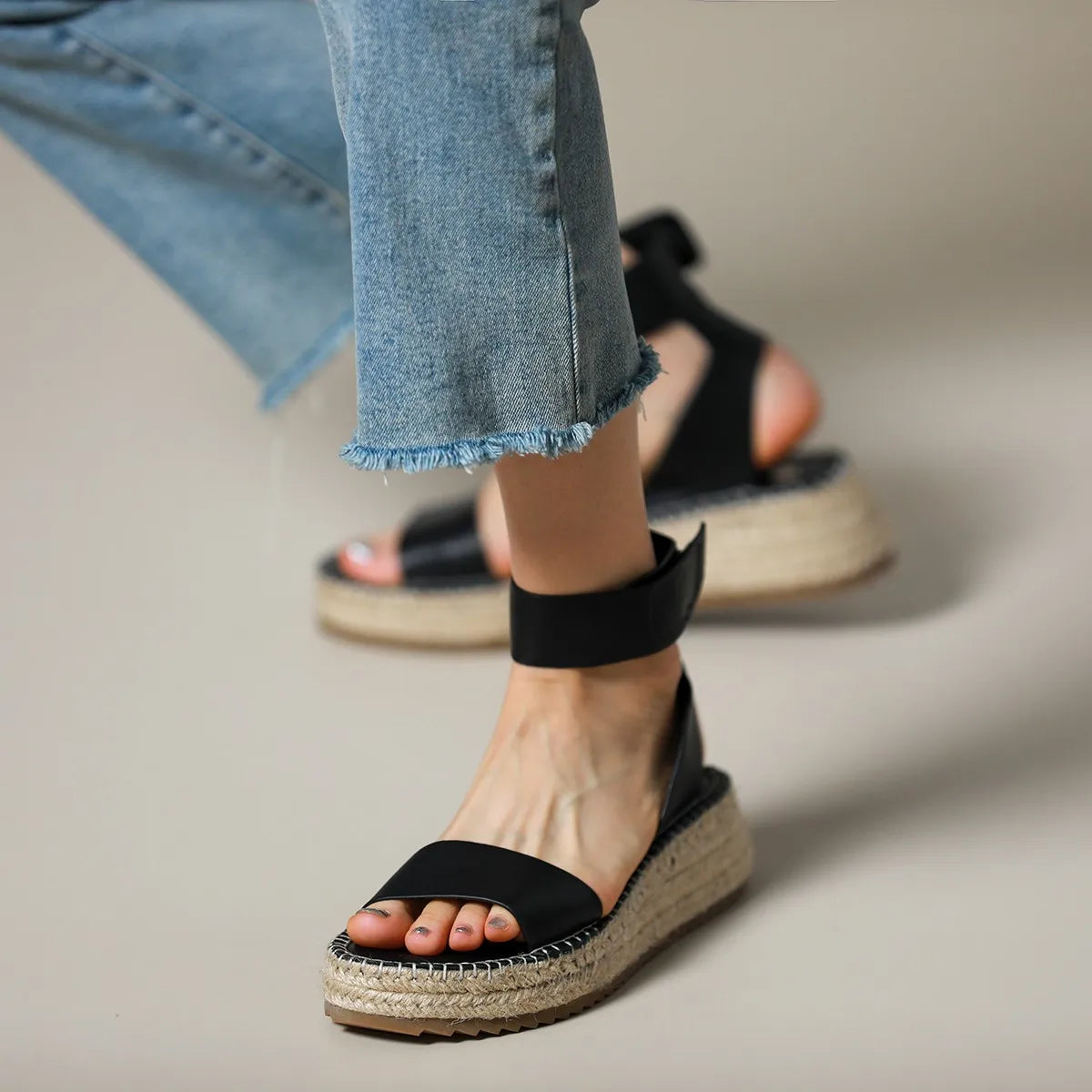 Classic Women's Leather Strap Sandals