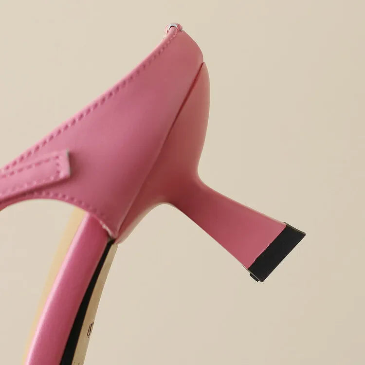 Rosa Belle Leather Heel Mules