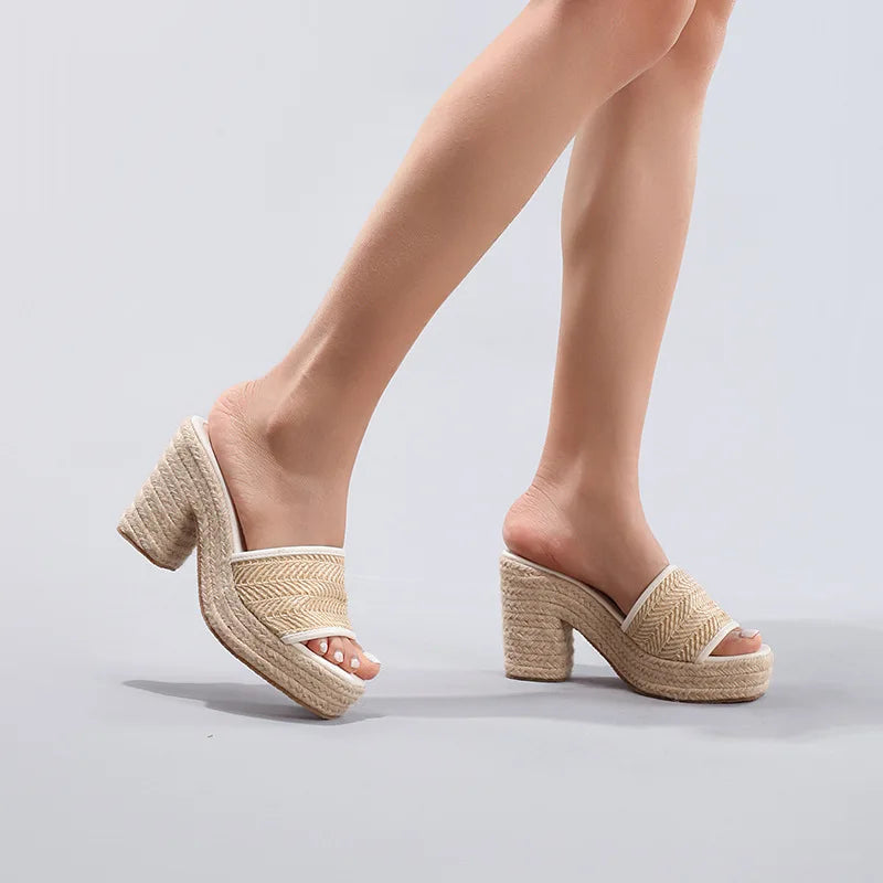 Célie Natural Woven Heels