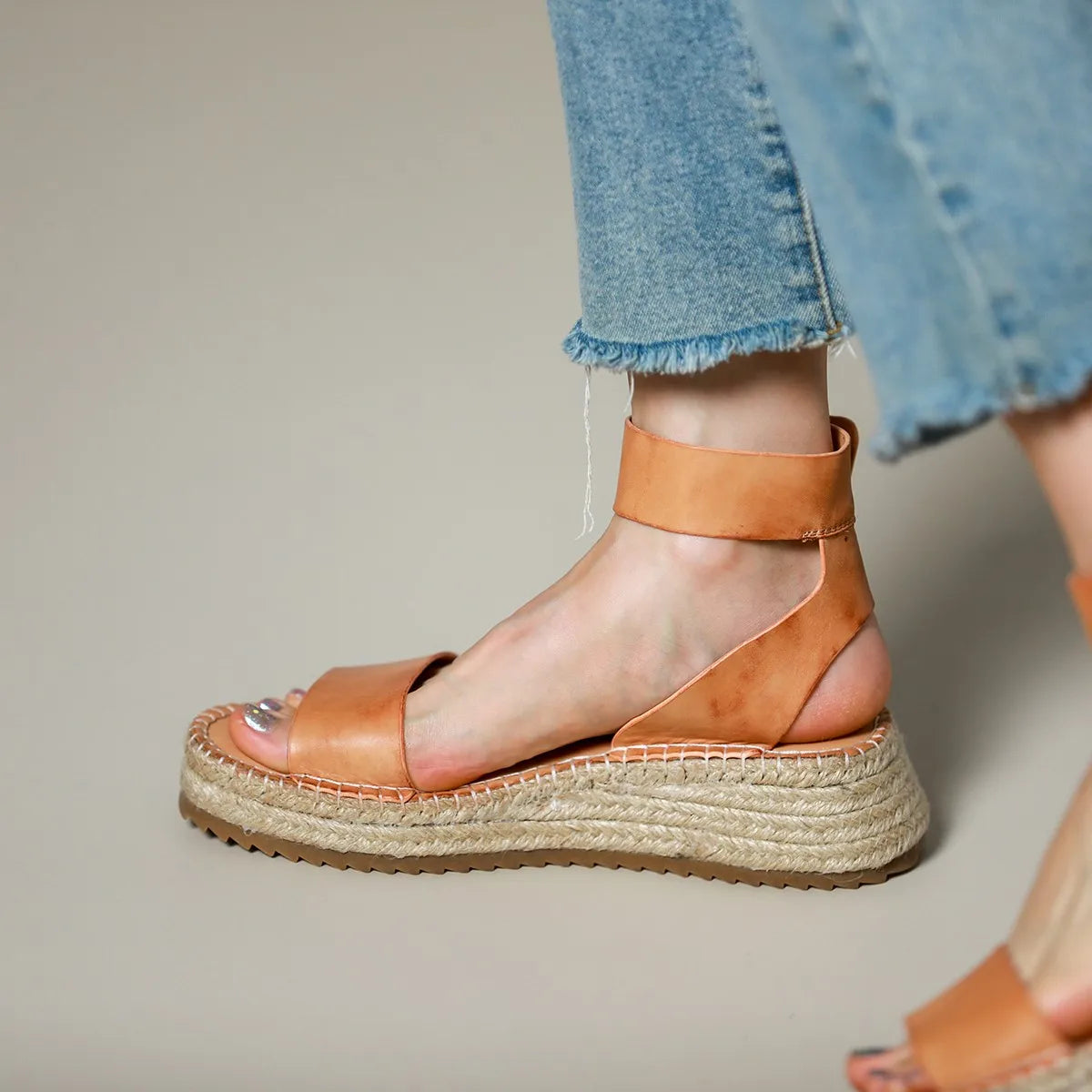 Classic Women's Leather Strap Sandals