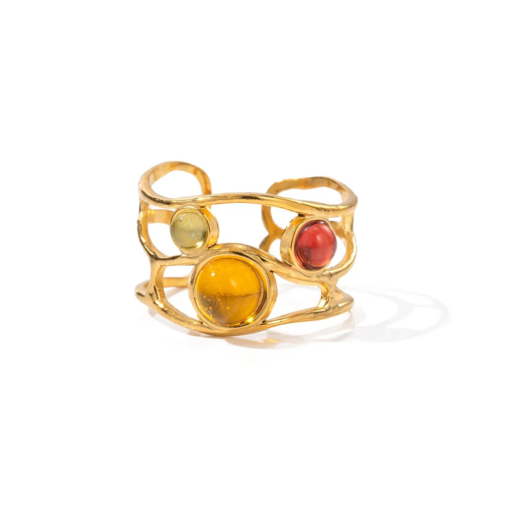 Solari Resin Gem Open Ring