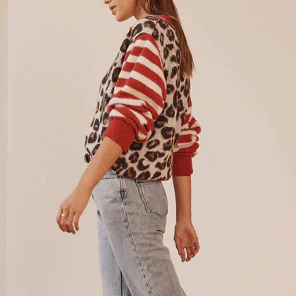 Chloe Leopard Striped Top