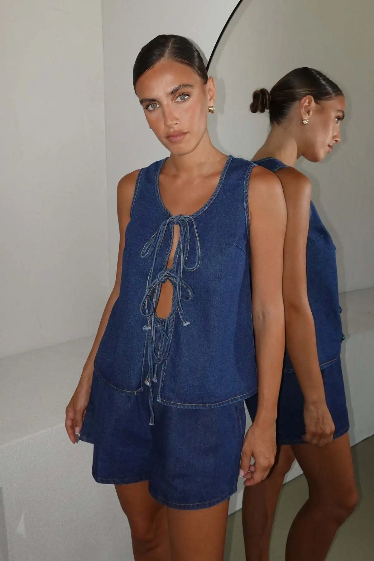 Doretta Denim Tie Set