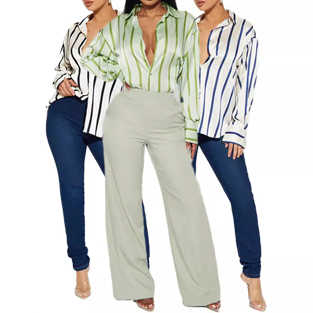Delaney Satin Stripe Shirt