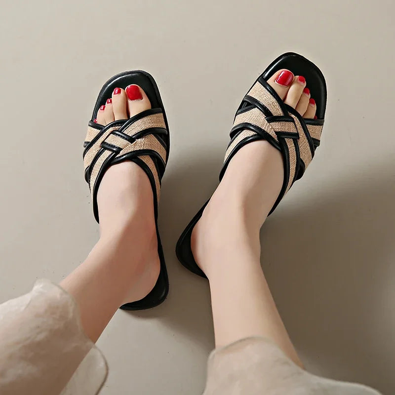 Liora Woven Flat Slides