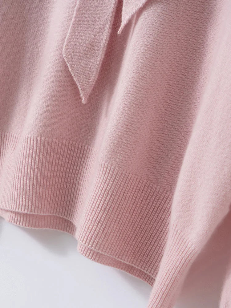 Selene Scarf-Collar Cashmere Pullover