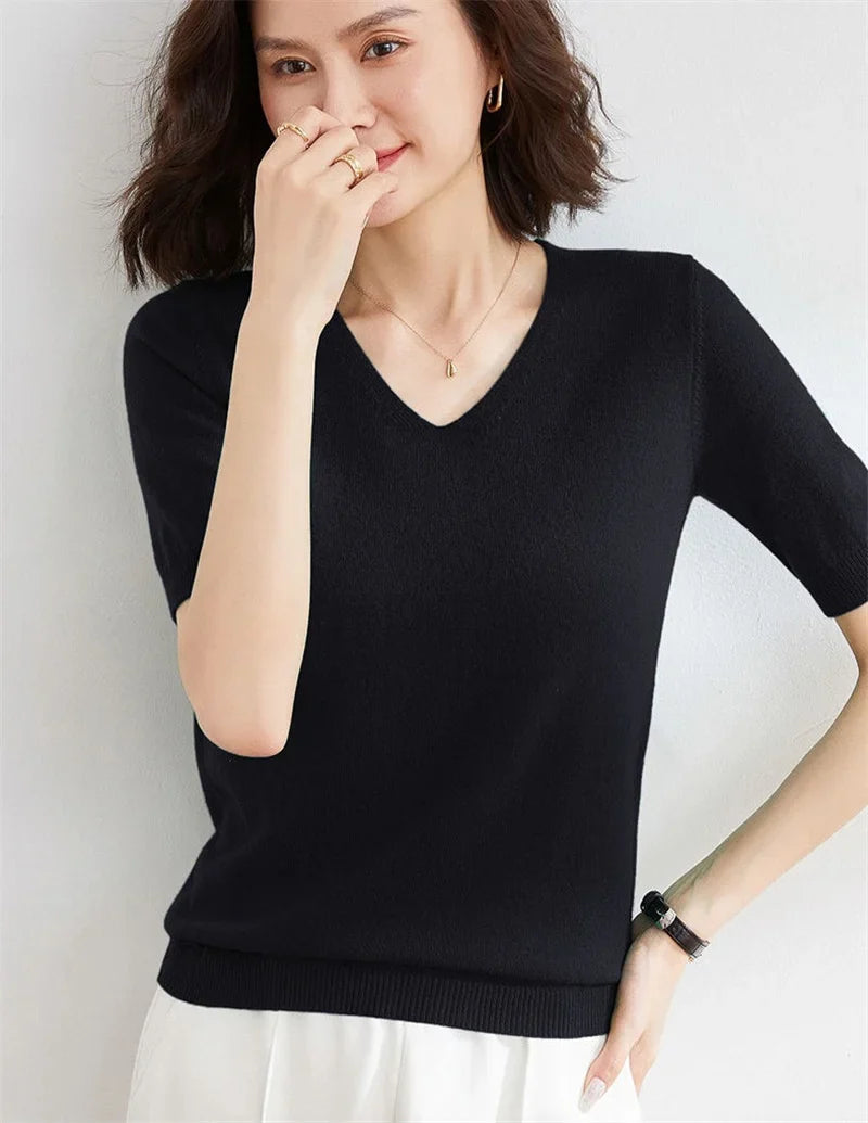 Elysian V-Neck Knit Top