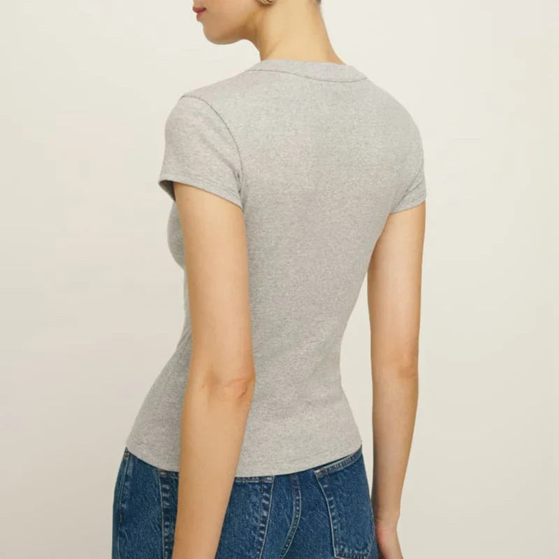 Mina Snapfront Knit Top