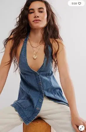 Alenza Deep Denim Halter