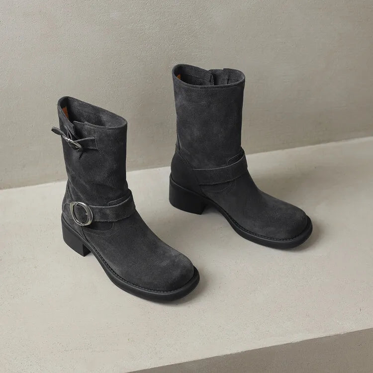 Blackthorn Suede Buckle Boots