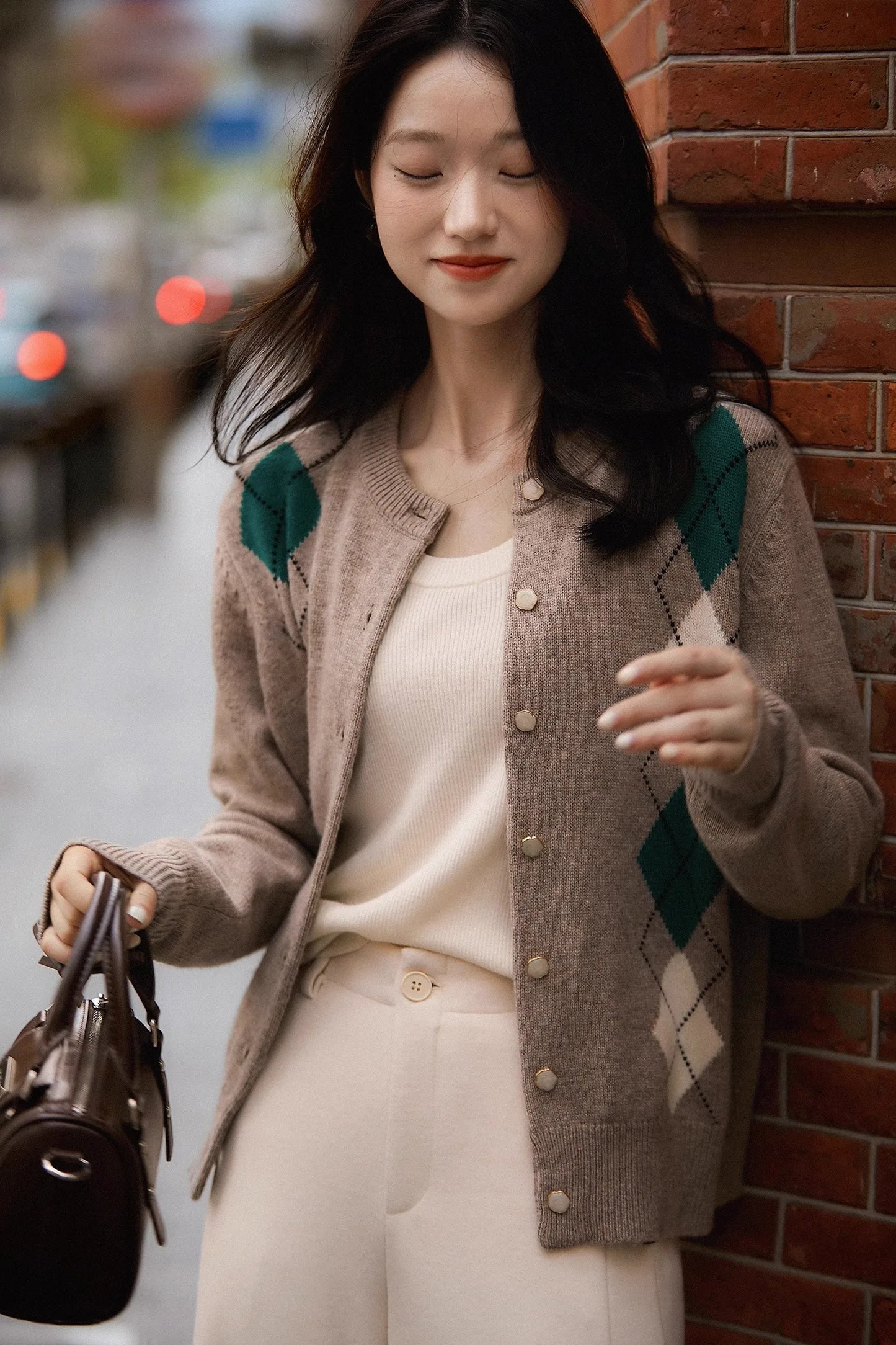 Elle Diamond Cashmere Cardigan