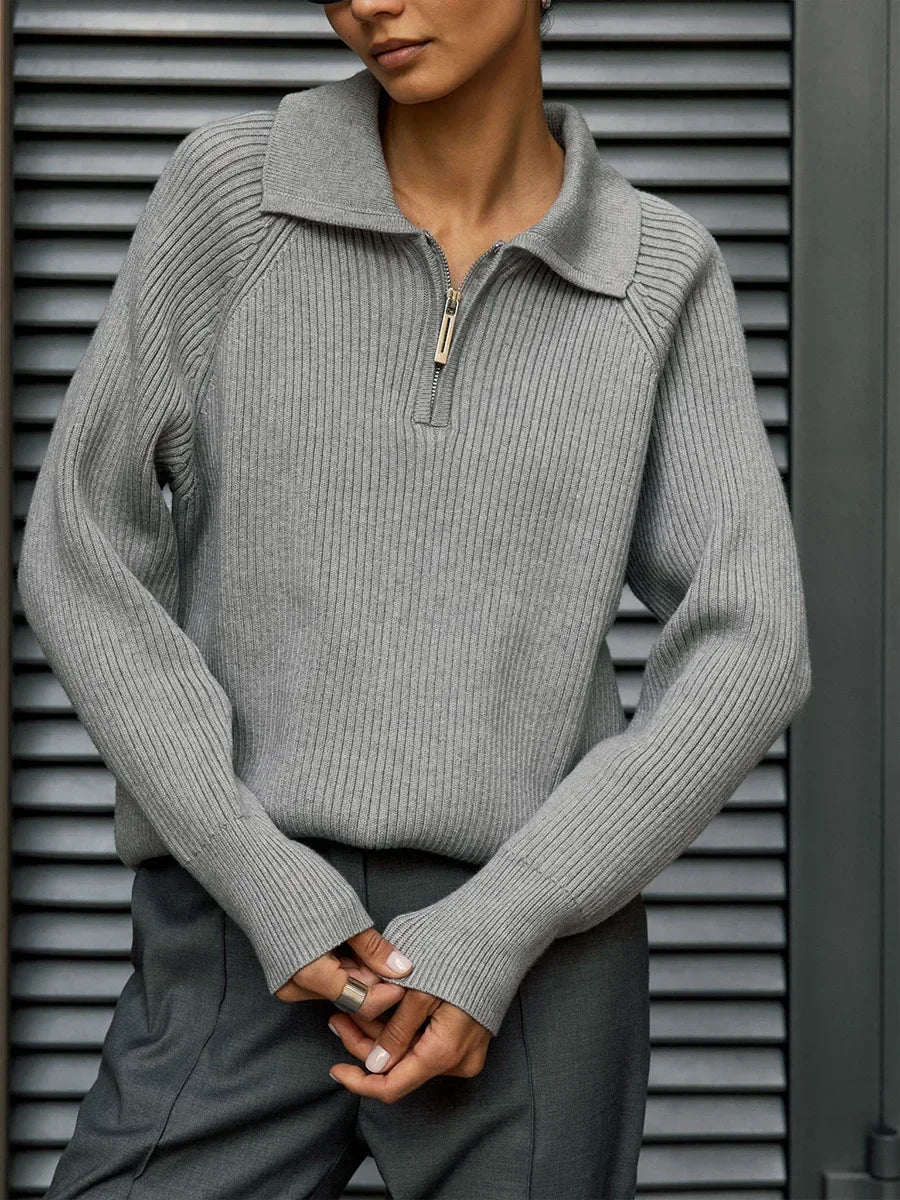 Marceau Ribbed Half-Zip Sweater