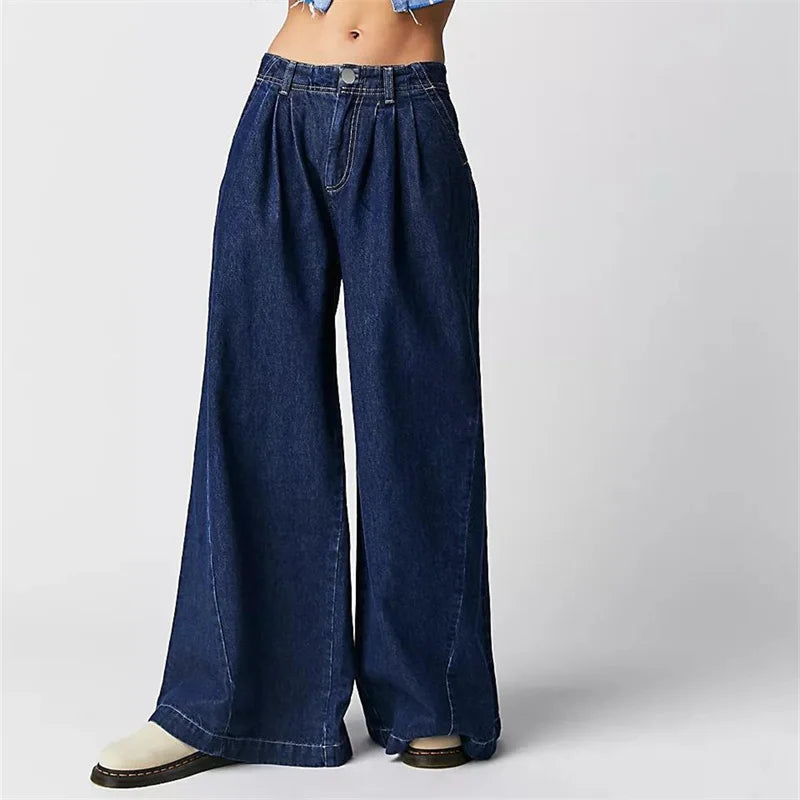 Rovina Pleated Wide-Leg Jeans