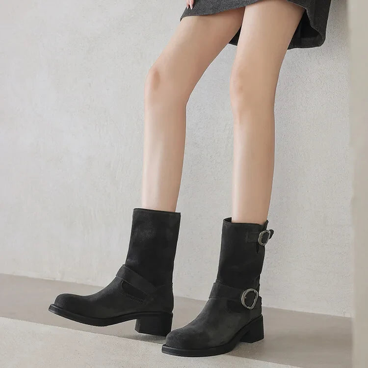 Blackthorn Suede Buckle Boots
